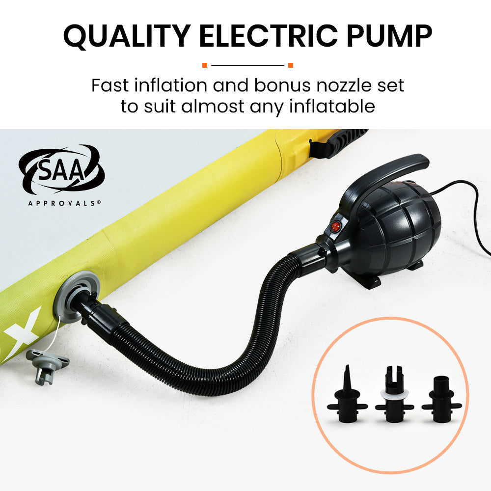 PROFLEX 300x100x10cm Inflatable Air Track Mat Tumbling Gymnastics, Multi-Coloured, with Electric Pump