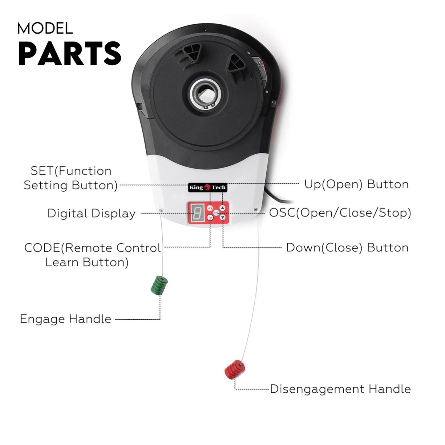 Automatic Roller Door Opener Garage Powerful 1200N Motor Garage 22m² Rolling AU
