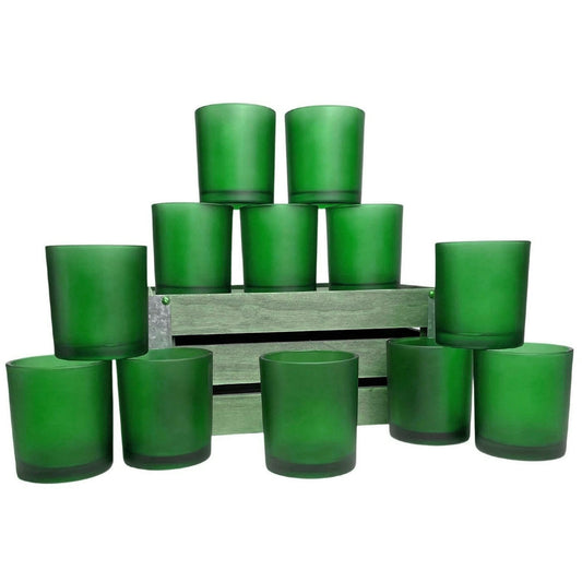 40 Bulk Pack Green Frosted Glass Votive Candle Holders Table Centreoieces Xmas Wedding Anniversary Event Recption Party Function or Home Decor