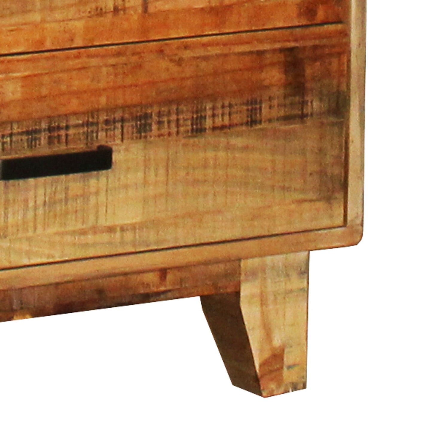 Dresser with 6 Storage Drawers in Solid Acacia With Mirror in Vintage Light Brown Colour