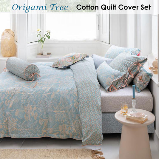 PIP Studio Origami Tree Light Blue Quilt Cover Set Queen