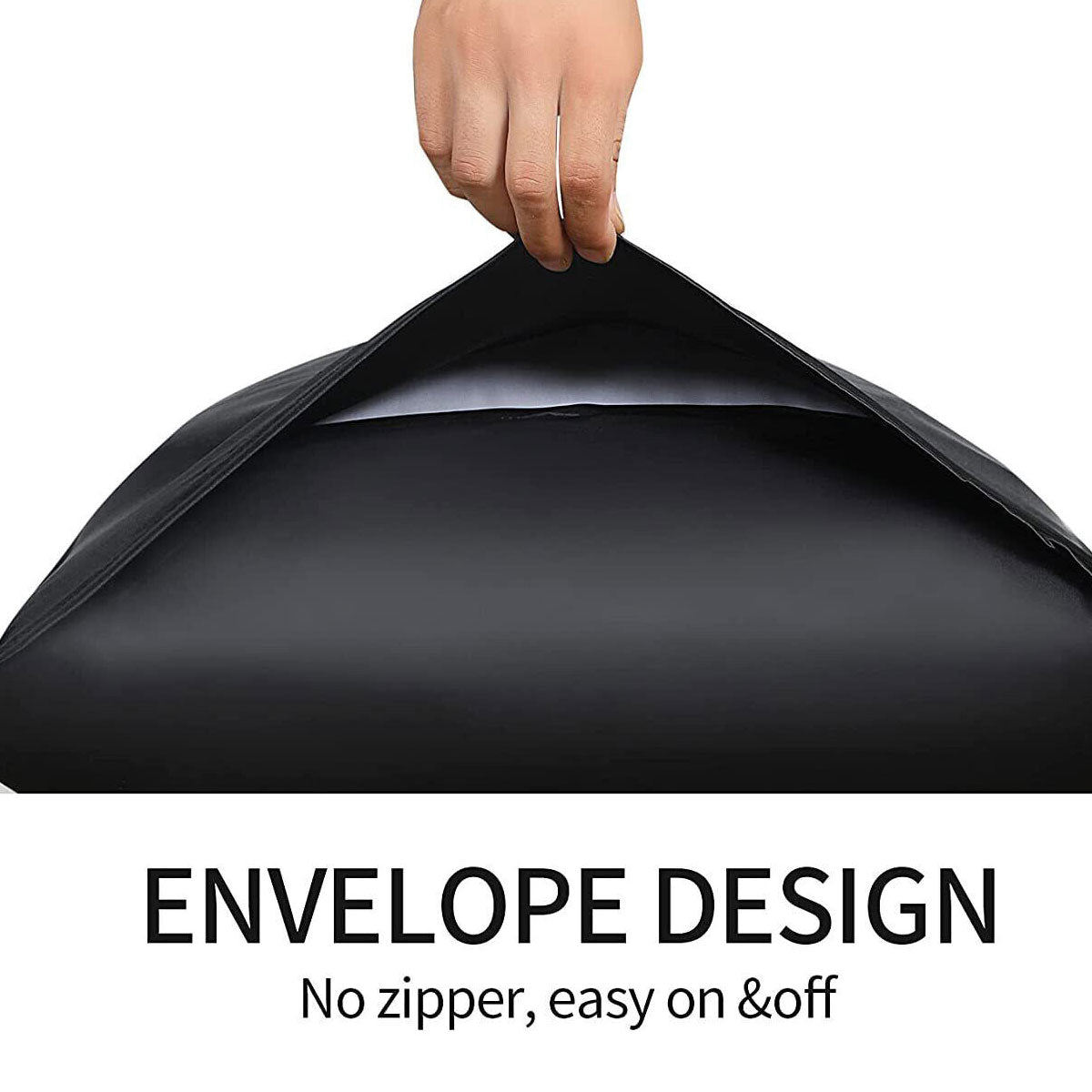 Pair of King Satin Silk Pillowcases with Envelope Closure 51 x 102 cm Ivory