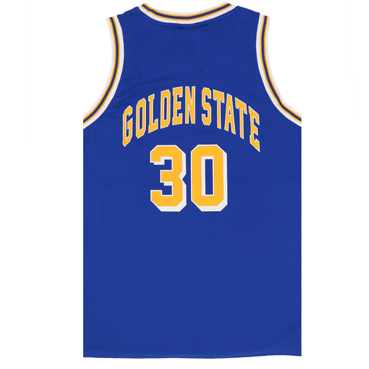 New Men's Basketball Jersey Sports T Shirt Tee Vest Tops Gym Chicago Los Angeles, Blue - Golden State 30, 3XL