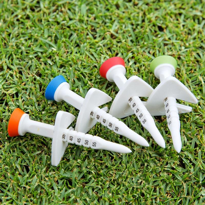 Adjustable Golf Tee Set - 4pcs / Box - 77mm Length - Aiming Assist