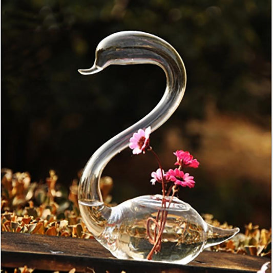 Swan Flower Vases - Home Decor Wedding Gifts Glass Crafts