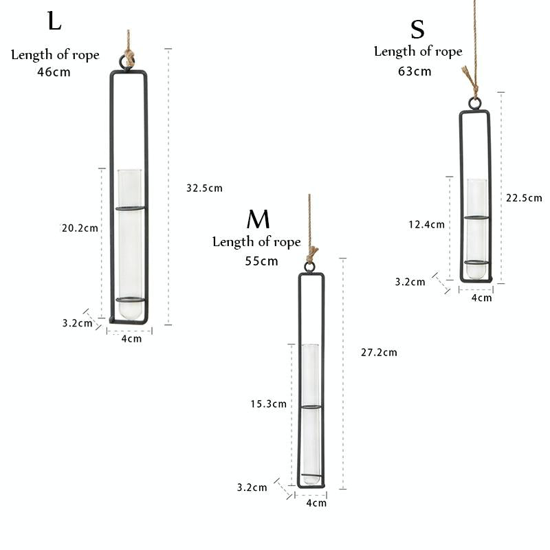 Charming Iron Art Glass Wall Hanging for Home Gardening - Bonsai Decor Accessory m