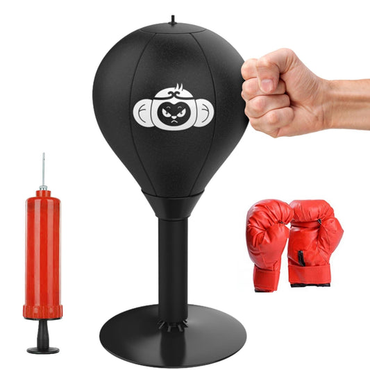 Desktop Speed Ball For Boxing Training - Bear Design With Gloves & Pump - Monkey+Pump