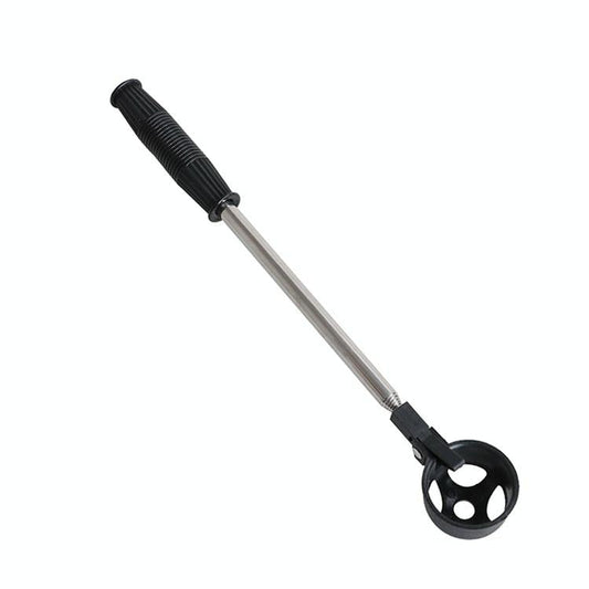 Foldable Golf Ball Picker with Stainless Steel Rod - 8 Sections - Black