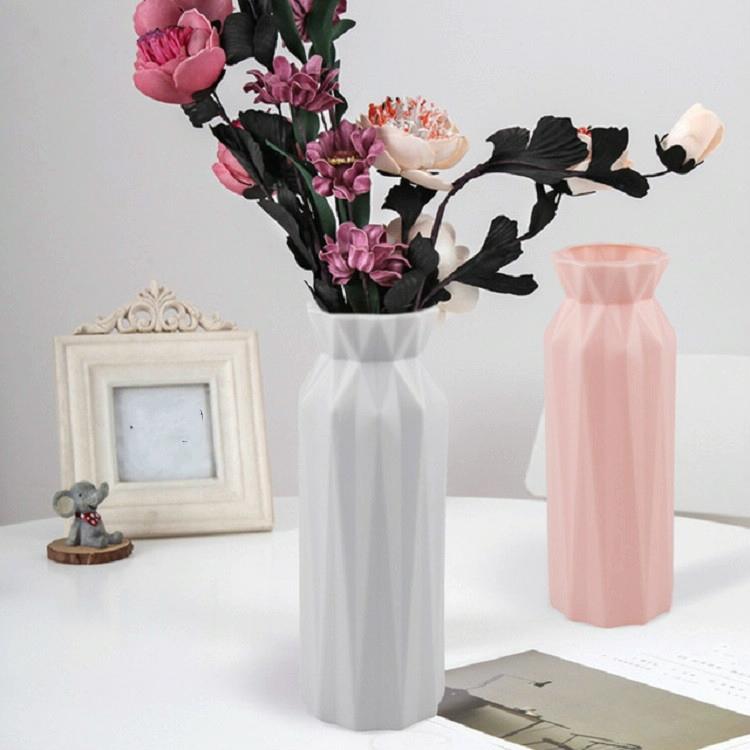 2-pack Plastic Round Vases - Simple Anti-fall Home Decor Ornaments - Pink