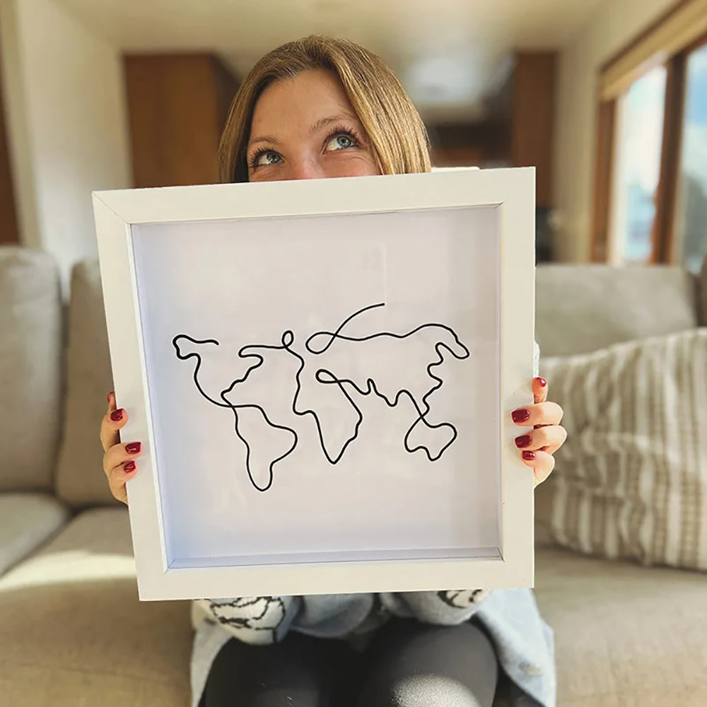 Vibe Geeks Adventure Archive Box Wood Frame Travel Tickets Keepsakes Storage Frame - Coffee - Small