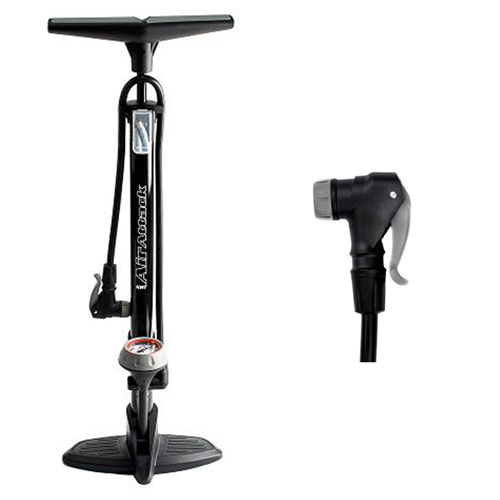 QBP Floor Pump - Air Attack - Alloy Barrel - Plastic Base - Twin Head Valve - 120 Psi