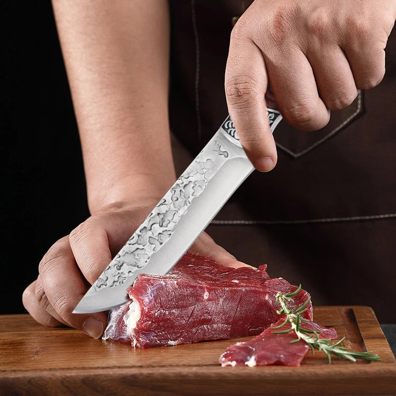NNEOBA Forged Cleaver Kitchen Chef Knife - With Cover (2pcs)