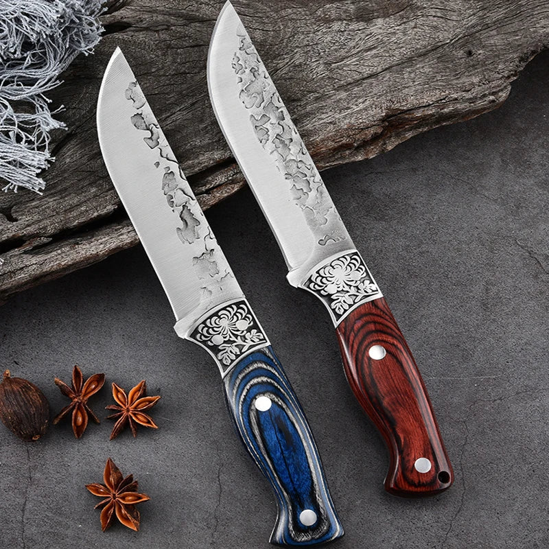 NNEOBA Forged Cleaver Kitchen Chef Knife - With Cover (2pcs)