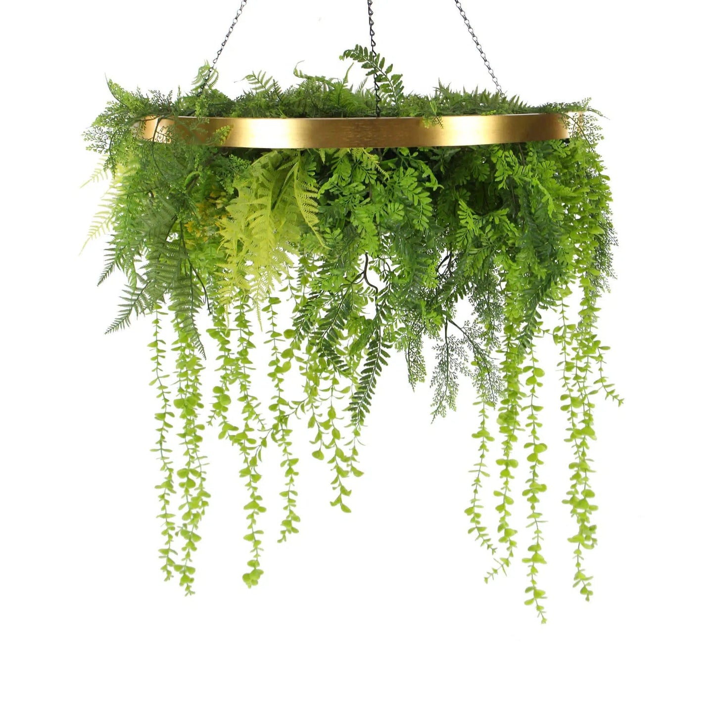 UN-REAL Gold Artificial Hanging Green Wall Disc 80cm (Limited Edition) UV Resistant Foliage