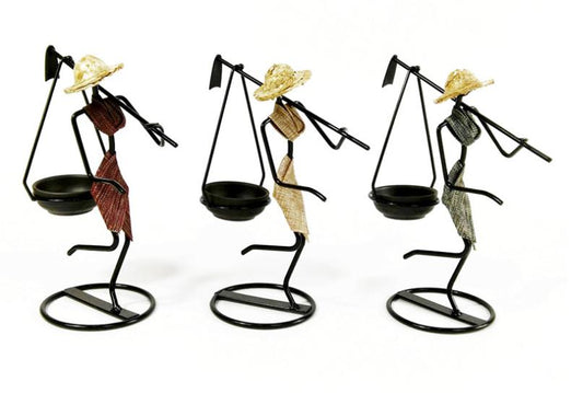 Red Dress Modern Iron Art Candle Holder - Stylish Decorative Candle Stand for Living Room, Dining Room, and Study