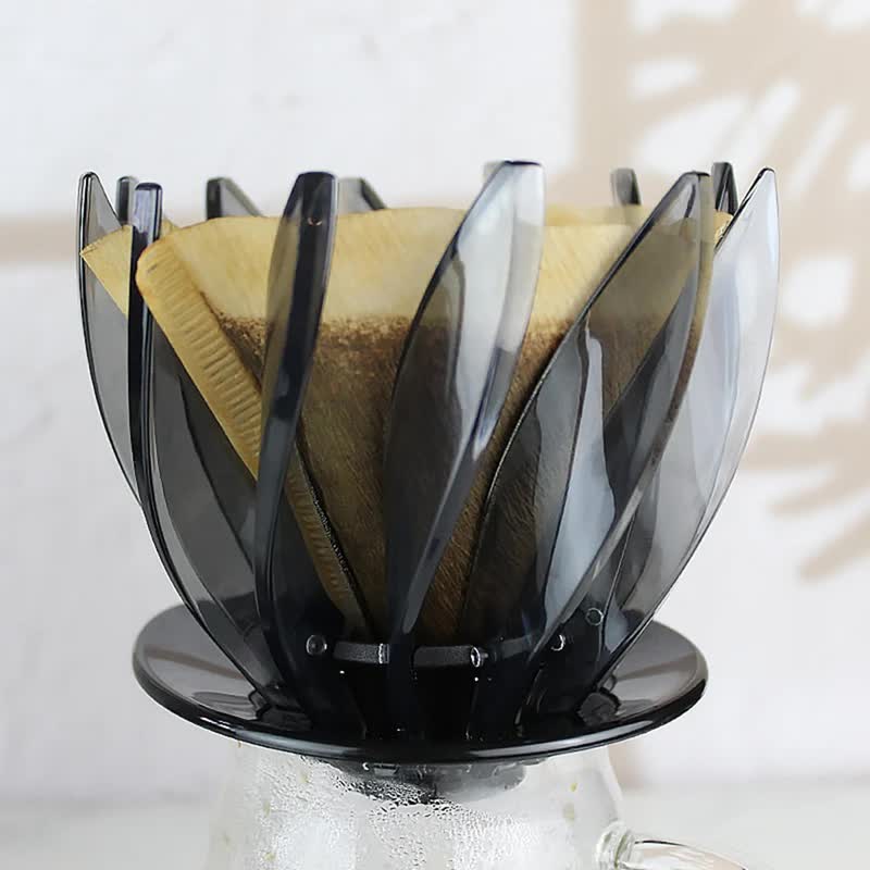 V60 Pour Over Coffee Dripper - Heat Resistant Brew Filter Cone - Blue(White Base)