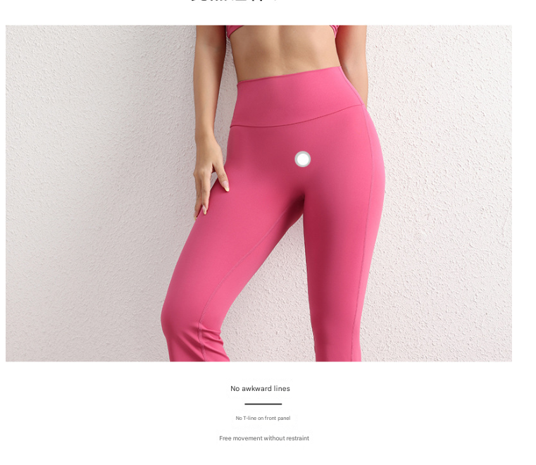 S Pink High Waist Flare Yoga Pants - Women's Bootcut Leggings - Peach Lift, Quick Dry, Workout & Fitness Pants