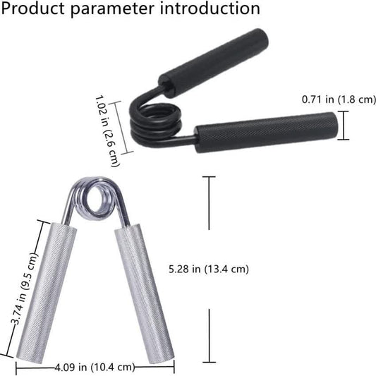 2 pcs Aluminum color Heavy Duty Metal Hand Grip Strengthener - Hand Training Equipment for Rehabilitation & Fitness with Adjustable Resistance 300LB