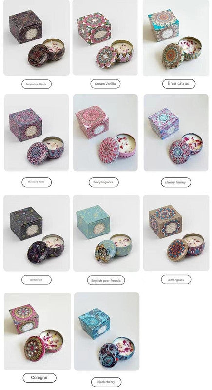 Small Scented Candle Set - 4 Soy Wax Candles, Travel Candle Set (Bluebell)