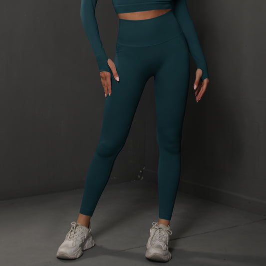 Size S Dark Green Seamless High-Waisted Yoga Pants for Women - Lift Workout Leggings for Running, Gym, and Fitness