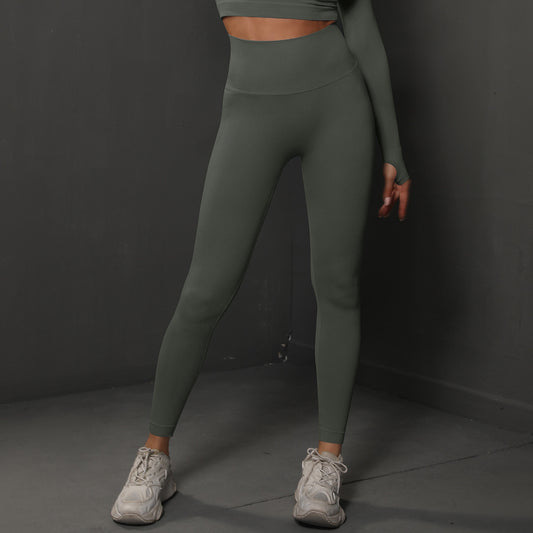 Size L Dark Grey Seamless High-Waisted Yoga Pants for Women - Lift Workout Leggings for Running, Gym, and Fitness