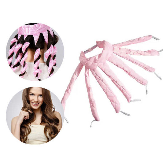 Pink Heatless Octopus Hair Curlers 2-Pack - 50cm Soft Fabric Curling Rods for Effortless, Damage-Free Curls