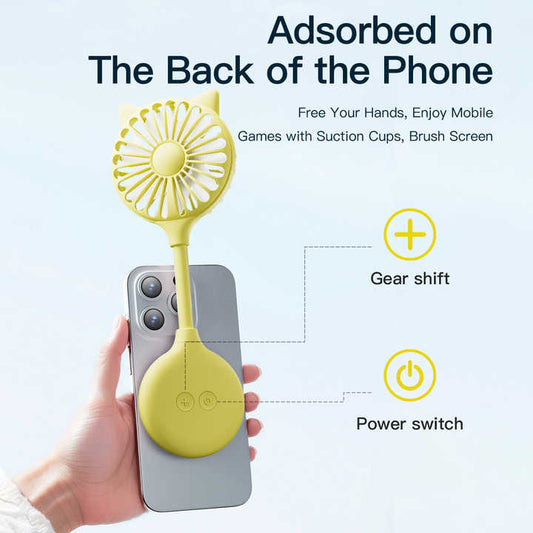 2 Pcs White Portable USB Mini Fan with Suction Cup - 360-Degree Adjustable Foldable Desktop Fan with 3 Speed Settings