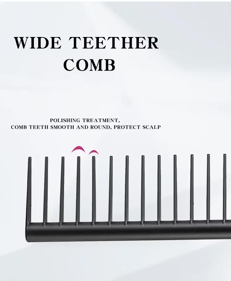 Grey Air Cushion Massage Paddle Brush & Wide Tooth Comb Set - Gentle Detangling for All Hair Types