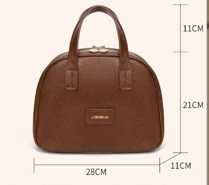 Black Retro PU Leather Cosmetic Bag - Large Capacity Travel Toiletry Organizer Pouch