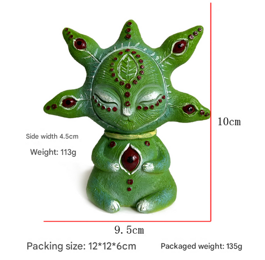 3PCS Five Eyes Fantasy Three-Eyed Alien Figurine Set - 3 Piece Resin Sculptures for Home & Garden Decor