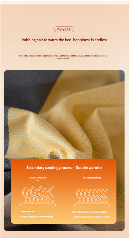 Comfortable cotton pillowcase, double-sided warm design, breathable and skin-friendly - Grayish yellow