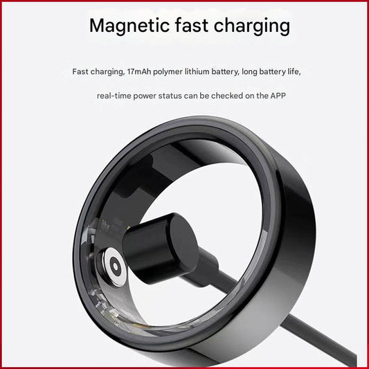 Advanced Smart Health Ring - 24/7 Heart Rate, SpO2, Sleep & Activity Tracker with Magnetic Charging(Silver)