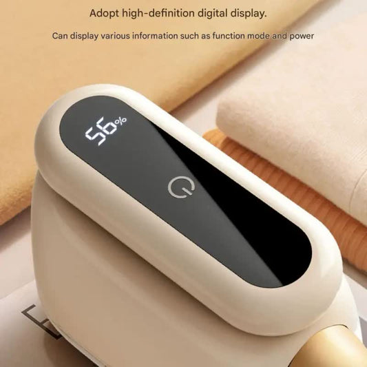 Compact Electric Lint Remover with LED Display & Dual Head - USB Rechargeable(yellow)