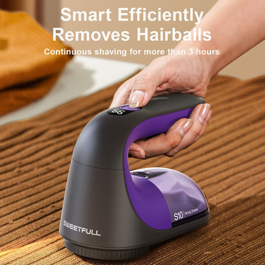 Electric Lint Remover - Rechargeable 2000mAh Fabric Shaver with LED Display(black)