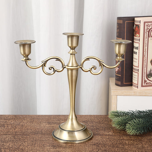 Copper Elegant Metal Candelabra 3 Arm Candle Holder - Decorative Candelabra for Home, Weddings, Events