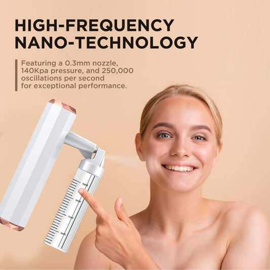 Pink Rechargeable Facial Oxygen Sprayer - Home Use Nano Mist Beauty Tool