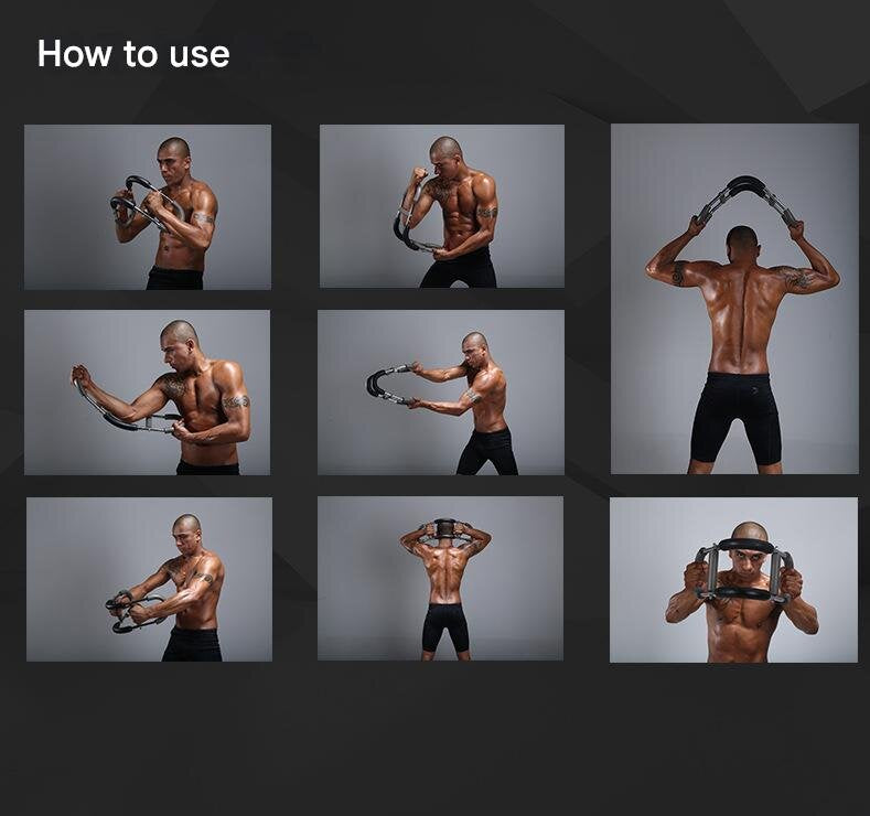 Red Black Adjustable U-Shaped Arm Exerciser - For Home Fitness Strength Training (30kg)