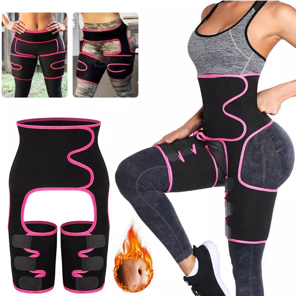 Black Women's 3-in-1 Body Shaper: Waist Cincher, Thigh Slimmer, Glute Lifter - Workout Gear (Size : S/M)