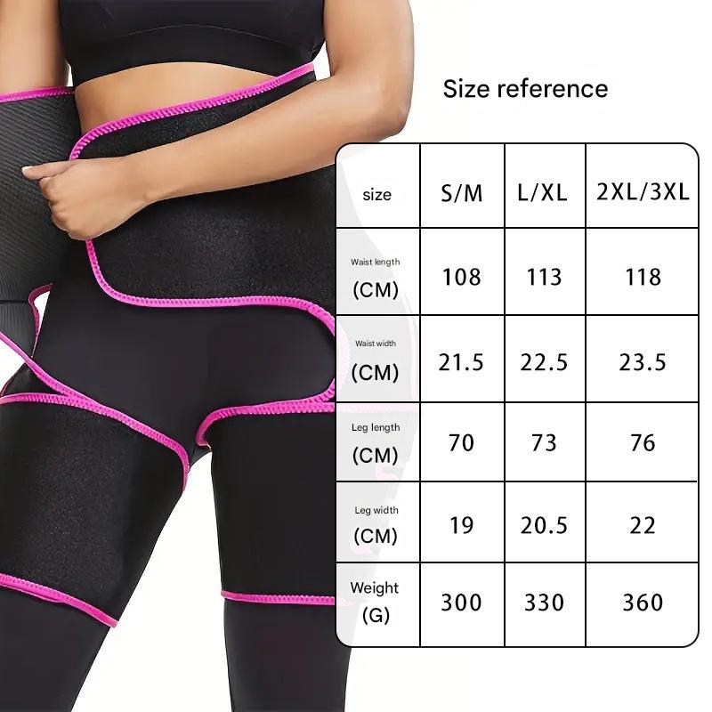 Black Women's 3-in-1 Body Shaper: Waist Cincher, Thigh Slimmer, Glute Lifter - Workout Gear (Size : L/XL)