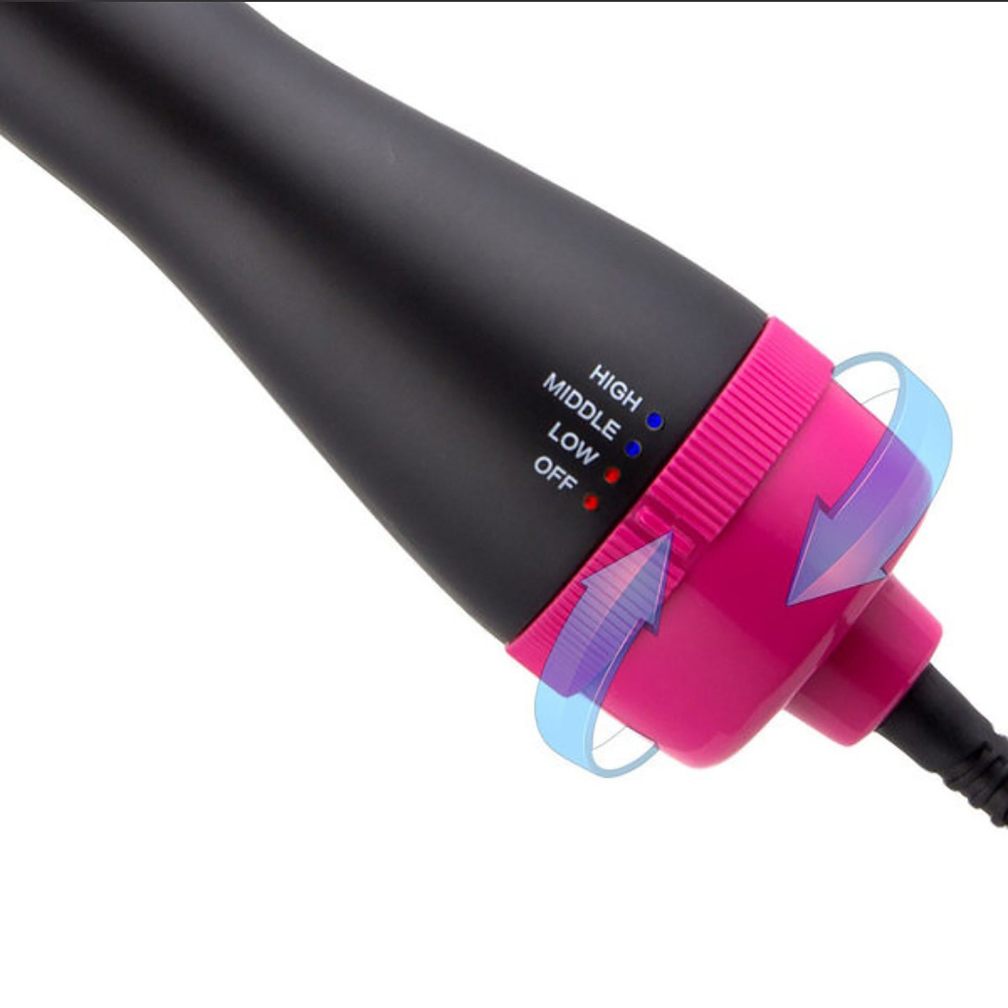 Purple 3-in-1 Hot Air Brush Hair Dryer & Styler - Volumizer, Straightener, Curler