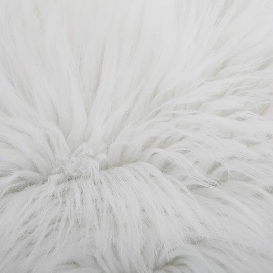 White Luxurious Long Faux Fur Cushion Covers - Set of 2, 45x45cm Soft Plush Decorative Pillowcases for Sofa & Bed