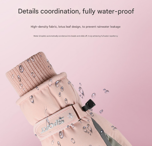 Women's Grey Top-Rated Waterproof Touchscreen Ski Gloves - Fleece-Lined for Men & Women