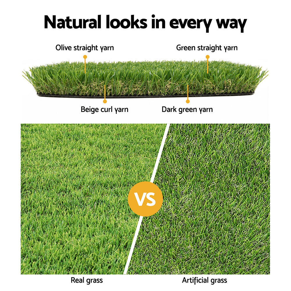 Prime Turf Artificial Grass 30mm 1mx20m Synthetic UN-REAL Lawn Turf Plastic Plant 4-coloured