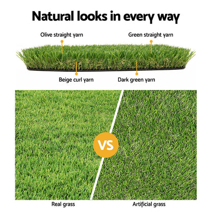 Prime Turf Artificial Grass 30mm 1mx20m Synthetic UN-REAL Lawn Turf Plastic Plant 4-coloured