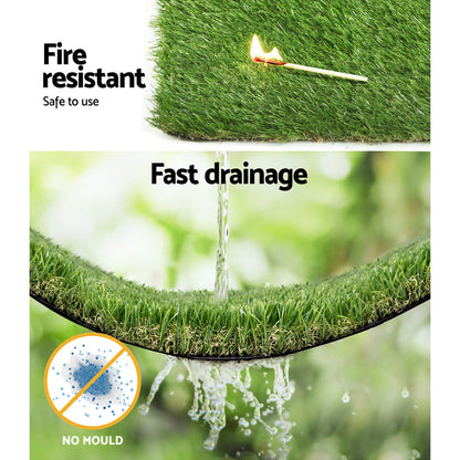 Prime Turf Artificial Grass 20SQM 30mm Synthetic UN-REAL Lawn Turf Plastic Plant 4-coloured 2mx5m