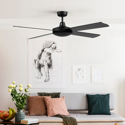 Devanti 52'' Ceiling Fan AC Motor 4 Blades w/Remote - Black