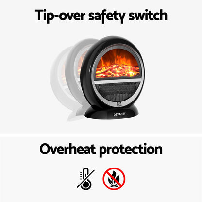 Devanti Electric Fireplace Fire Household Appliances 1500W