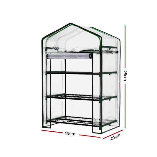 Green Fingers Greenhouse 3 Tiers Mini Green House Garden Bed Planter Box 1.28x0.7x0.5M