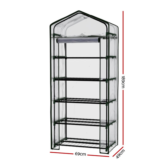 Green Fingers Greenhouse 5 Tiers Mini Green House Garden Bed Planter Box 1.9x0.7x0.5M