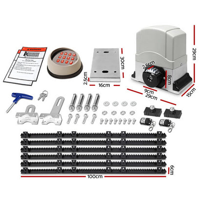 Lockmaster Automatic Sliding Gate Opener Kit Keypad 6M 1200KG